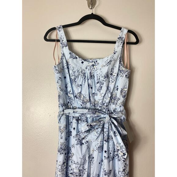 GAL MEETS GLAM DRESS LULA MAXI BLUE FLORAL MILKMAID TIERED FALL COTTAGECORE - Picture 8 of 16